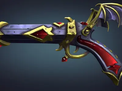 Vampire pistol Low-poly 3D model