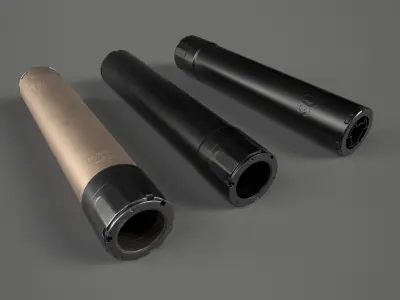 Sig Sauer SLH 300TI Suppressor Low-poly 3D model