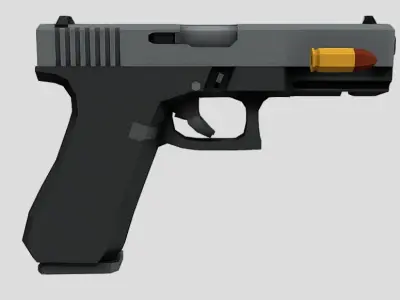 Low Poly Glock 17 Low-poly 3D model purchase