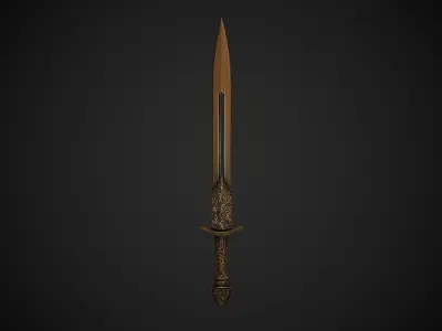 Aurum Vow - Ornamental Shortsword Low-poly 3D model