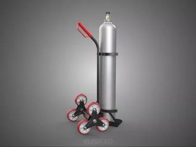 STAIR CLIMBER GAS CYLINDER HAND TRUCK CART TROLLEY SINGLE HANDLE 3D model