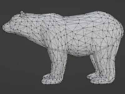 Bear With Fish Free low-poly 3D model