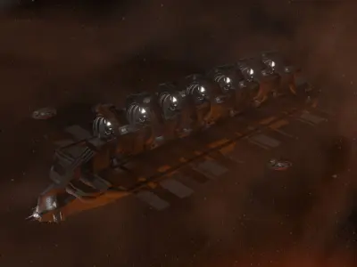 Transporter Spaceship Low-poly 3D model