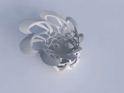 Bowl cylindrical with interlacing sharp edged lattice eccentr... 3D model