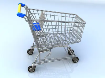 Shopping cart 3D model 3