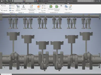 V12 Engine crankshaft 3d model 3D model