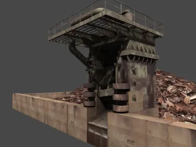 Industrial props collection Low-poly 3D model