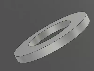 Machine elements   Washers Low-poly 3D model