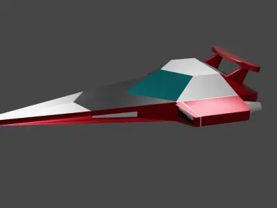 Spaceship 01F Low-poly 3D model