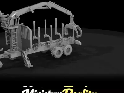 1-87 Small logging trailer with Print Ready STL 3D print model