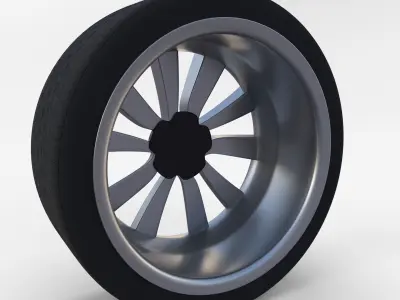 Tesla Model 3 Rim Low-poly 3D model