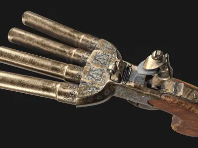 Duck Foot Pistol Low-poly 3D model
