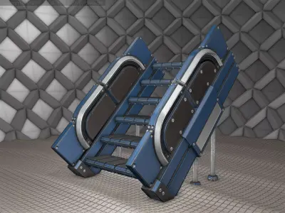 Sci-Fi Stairs - 24 - Blue Version Low-poly 3D model