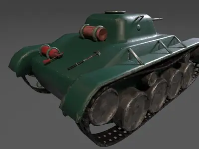 Tank WW2 Low-poly 3D model