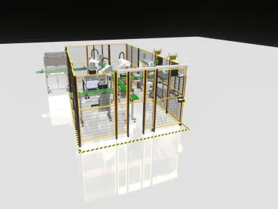 FULL - Line Pick And Place Scara Robot 3D model