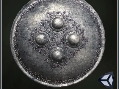 3 Buckler Shields Low-poly 3D model