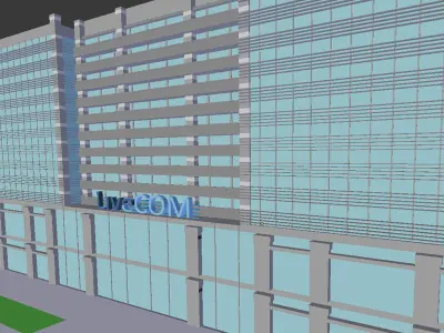 Building 3 at night 3D model