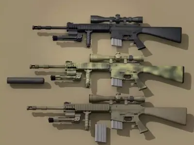 Mk12 sniper rifle 3D model