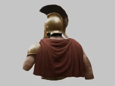 Leonidas King Head Bust SPartan Figure Low-poly 3D model