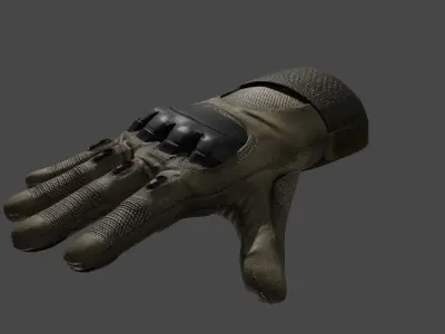 Tactical Military Gloves Low-poly 3D model
