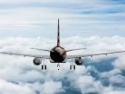 Airplane american airlines flying in sky 3D model