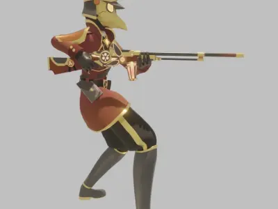 fantasy soldier with gun 3D Model 3D model