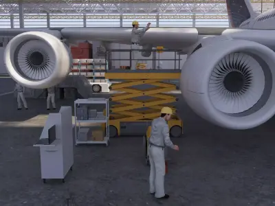 Aircraft maintenance factory 3D model