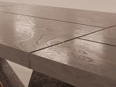 Elegant Wood table with gold accents Expensive 3D model