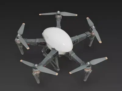 Realistic Future Surveillance Drone 3D Model Low-poly 3D model