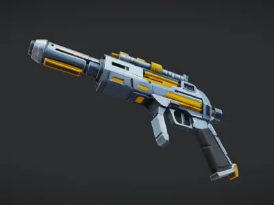 futuristic sci-fi gun 3 3D model