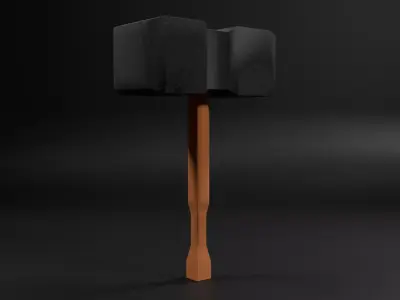 Low-poly Hammer game-ready model Low-poly 3D model