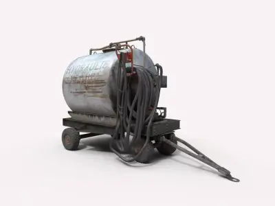 Old Hydraulic Oil Tank 3D model