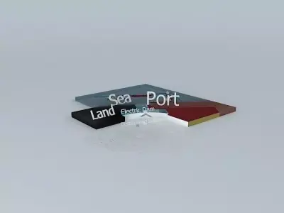 Sea Electric Dam Concept and Desalination Free 3D model