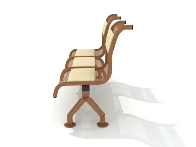  3D Metro Station Bench 13 3D model