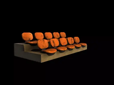 Waiting Room Chairs 03  3D model