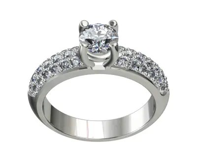 Jewelry Solitaire Band Ring Women Ring-JT6 3D print model