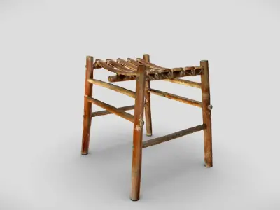 Wooden stool scan Free 3D model