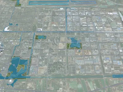Dongyin Shandong China 80km Free low-poly 3D model