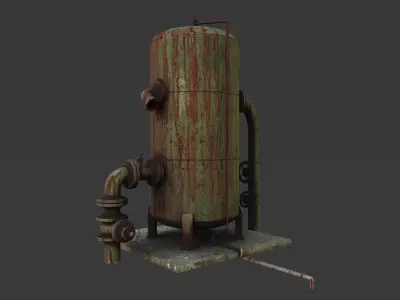 PBR Game Ready Storage Tank Low-poly 3D model