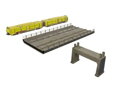 Modular City Train Set 3D model