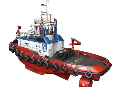 Tugboat lowpoly Low-poly 3D model