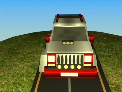 Indian Jeep Type 2 Low-poly 3D model