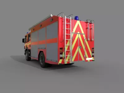 Fire Vehicle Low-poly 3D model