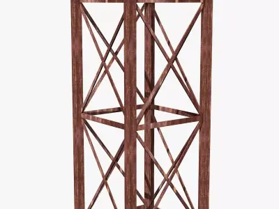 Metal Rusty Industrial Column 3D model
