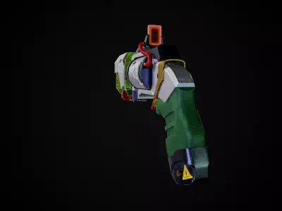 kaito kid gun for game Low-poly 3D model