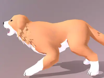 Retriever  DOg Barking Cycle Orange chubby Dog Cycle 3D model