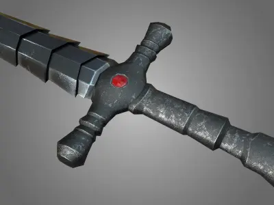 sword with PBR textures Low-poly 3D model