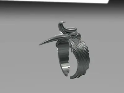 HORN BILL ADJUSTABLE RING Free 3D print model