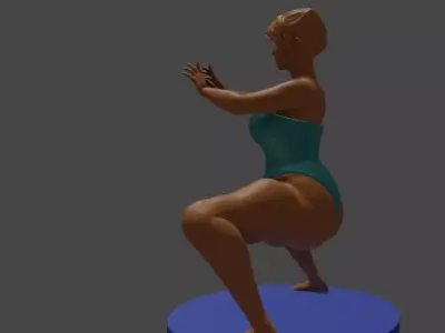 Thick Woman Performing a Kata 3D print model