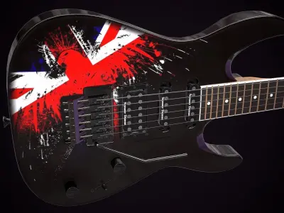Electric Guitar Jackson Dinky British Eagle Low-poly 3D model
